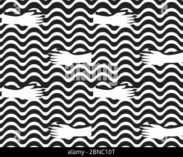 Wash your hands seamless pattern illustration Stock Vector
