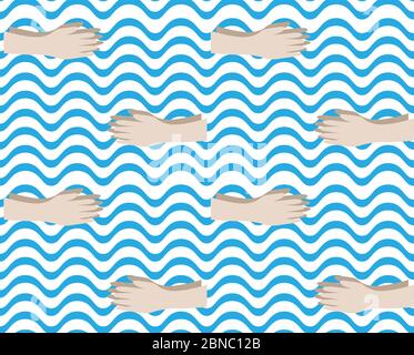 Wash your hands seamless pattern illustration Stock Vector