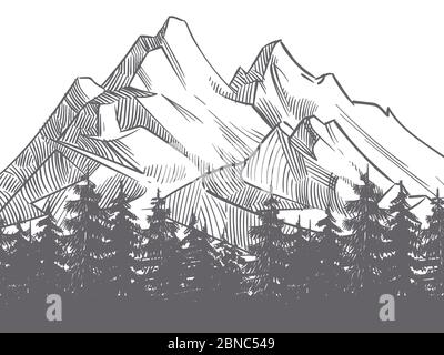 How to Draw a Mountain Landscape - Drawing Tutorial For Kids