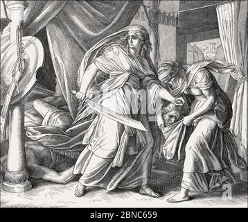 Death of Holofernes, Old Testament, by Julius Schnorr von Carolsfeld Stock Photo