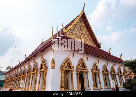 Bangkok / Thailand - January 29, 2020: Name of this place ' Wat Chana Songkhram ' the temple is a Buddhist temple in Bangkok, Downtown Province Stock Photo