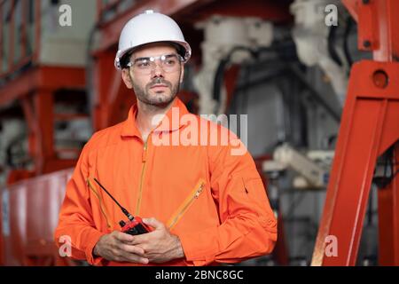 An engineer at the factory. Stock Photo