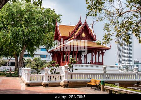 Bangkok / Thailand - January 28, 2020: Name of this place ' Santi Chai Prakan Public Park ' this park in Bangkok old downtown province Stock Photo