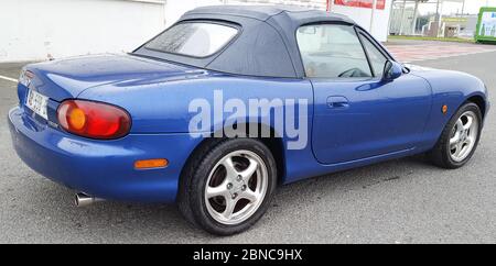 Bordeaux , Aquitaine / France - 05 10 2020 : Mazda MX-5 Miata 10th Anniversary convertible classic blue mx vintage collector roadster car Stock Photo