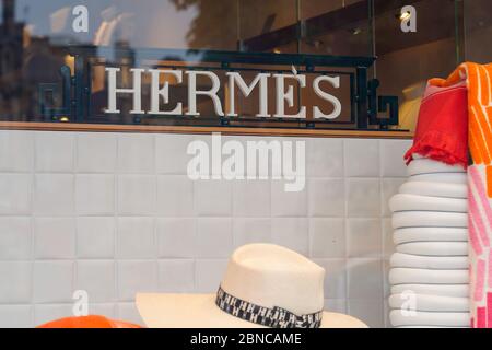 Bordeaux , Aquitaine / France - 05 10 2020 : Hermès French high fashion luxury goods manufacturer hermes brand from paris France Stock Photo