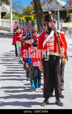 Soldiers in a Demonstration at Sovereign Hill Stock Photo