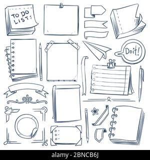 Bullet journal diary doodle elements and stickers 10876478 Vector