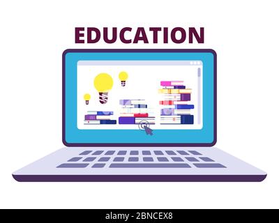 online learning laptop education vector illustration eps 10 Stock ...