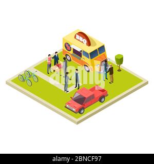 Mens club BBQ party in the garden isolated vector concept. Illustration of barbecue party grill, summer picnic Stock Vector