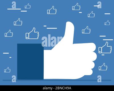 Like it thumbs up hands for social network vector concept illustration Stock Vector