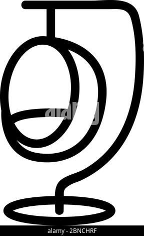 hanging swing cocoon icon vector outline illustration Stock Vector