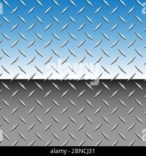 Realistic Chrome 3D Diamond Plate Metal Background Vector Illustration Stock Vector
