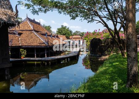 Samut Prakan, Thailand - February16,2016: View of the Thai old traditional house of Ancient City or Ancient Siam or Mueang Boran, outdoor park museum Stock Photo