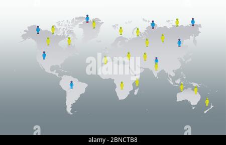 social distancing in public society through out the world Stock Vector