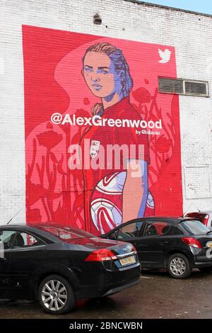 Street Art In Liverpool - Women In Football - Alex Greenwood Stock Photo