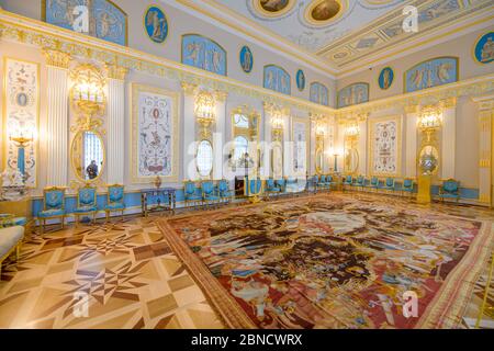 Saint Petersburg, Russia - October 15 2019.  interior of Catherine palace, Tsarskoye Selo, Pushkin. Stock Photo