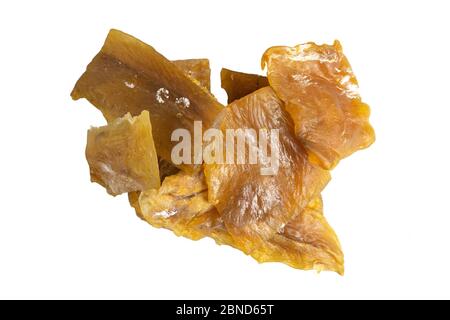 Dried catfish fillet isolated on a white background. Snack on fish with beer. Close-up Stock Photo