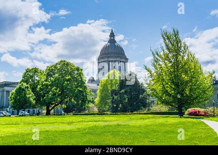 The campus at the Washington State Capitol in Olympia, Washington. Stock Photo