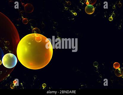 Night sky with planets, background. Planet and galaxy in free space. Stock Photo