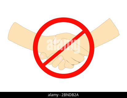 hands crossed out. Touch prohibition sign. Virus protection concept ...