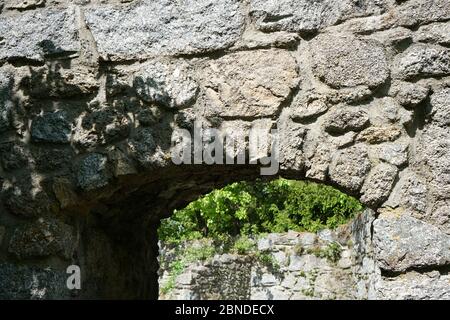 Artfully built walls with natural stone Stock Photo
