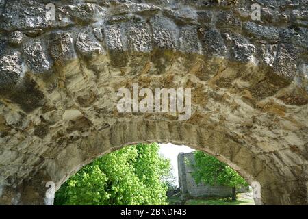 Artfully built walls with natural stone Stock Photo