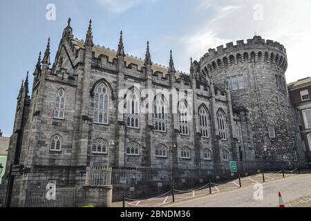 Historical castle in Dublin, Ireland. One of the famous landmarks in Dublin. Picture was taken on a sunny day. Stock Photo