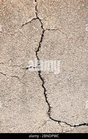 asphalt cracked Stock Photo