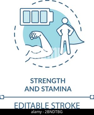 Strength and stamina turquoise concept icon Stock Vector