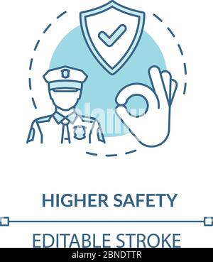 Higher safety turquoise concept icon Stock Vector
