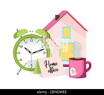 Font design for work from home with three kids doing homework ...
