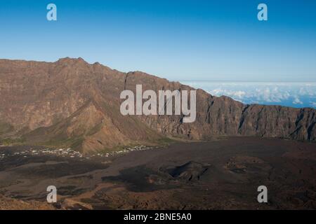 Top of Fogo Island Volcano, Cape Verde prior to 2014 eruption. October 2010. Stock Photo