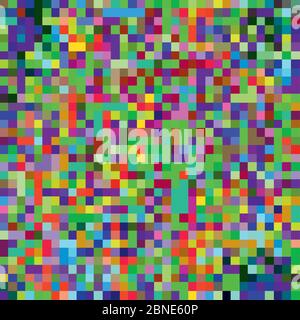 Colorful pixel mosaic seamless pattern. Repeating texture with multiple colors square dots. Geometric vector background. Stock Vector
