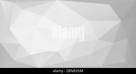 Polygonal background with white and gray irregular triangles. Triangular geometric banner template. Vector eps8 illustration without transparency. Stock Vector
