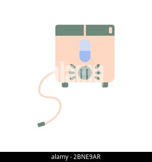 Humidifier. Aromatherapy for the home and a modern, useful air purifier. Vector colorful illustration in cartoon style flat Stock Vector