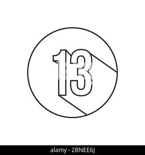 13 number lines icon symbol vector isolated on white background Stock Vector