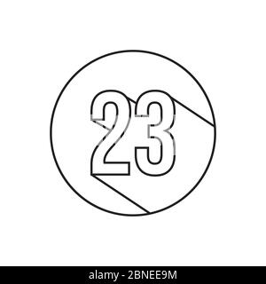 23 number lines icon symbol vector isolated on white background Stock Vector