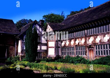 Smithills Hall is a Grade I listed manor house, and a scheduled, monument in Smithills, Bolton,England. It is owned by the people and free to enter Stock Photo