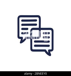 Hand Drawn Two Speech Bubbles. Vector Illustration Isolated On White Background. Stock Vector