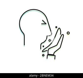 Sneeze - Always Use Tissue while Sneezing  - Icon as EPS 10 File Stock Vector