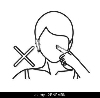 Avoid Touching Face - Illustration as EPS 10 File Stock Vector