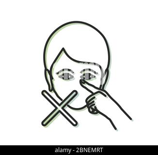 Avoid Touching Face - Illustration as EPS 10 File Stock Vector