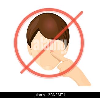 Avoid Touching Face - Illustration as EPS 10 File Stock Vector