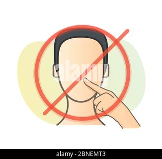 Avoid Touching Face - Illustration as EPS 10 File Stock Vector