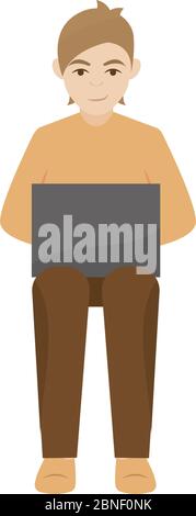 Isolated man sitting Stock Vector