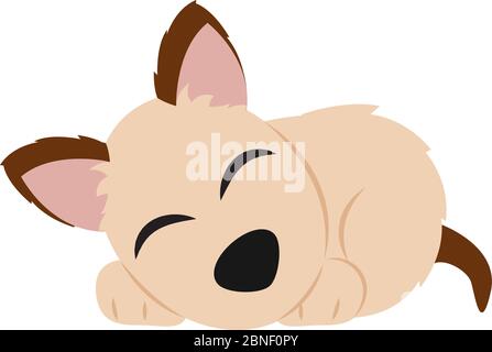 Isolated cute dog sleeping Stock Vector