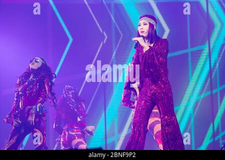 --File--Hong Kong actress and singer Miriam Yeung performs on the stage at her concert in Nanjing city, east China's Jiangsu province, 17 August 2019. Stock Photo