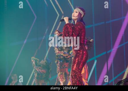 --File--Hong Kong actress and singer Miriam Yeung performs on the stage at her concert in Nanjing city, east China's Jiangsu province, 17 August 2019. Stock Photo