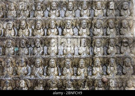 Carved stone Thousand Buddha stele