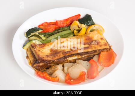 In this unlocated photo, newly launched vegan products made of a kind of plant-based meat, which makes debut at breakfast menu of Starbucks, are seen, Stock Photo